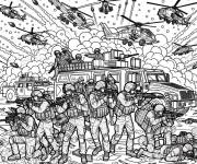 Coloriage Affiche des unit&eacute;s militaire