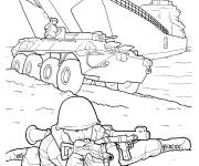 Coloriage Arm&eacute;e en &eacute;vasion