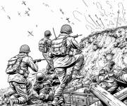 Coloriage Arm&eacute;e en guerre mondiale