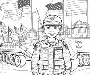 Coloriage Arm&eacute;e patriotique