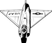 Coloriage Avion de chasse de l'arm&eacute;e de l'air am&eacute;ricain