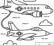 Coloriage Avion de l'arm&eacute;e ravitaillement en vol