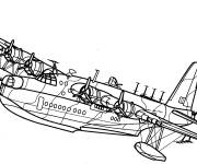 Coloriage et dessins gratuit Avion de l'arm&eacute;e Sunderland à imprimer