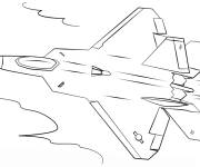 Coloriage Avion F-22 Raptor de l'arm&eacute;e de l'air