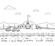 Coloriage Base Militaire de l'arm&eacute;e pour enfant