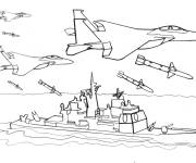 Coloriage Bataille de l'arm&eacute;e de mer