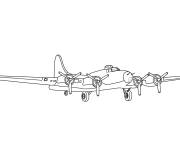 Coloriage Boeing B-17F de l'arm&eacute;e de l'air