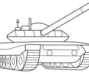 Coloriage et dessins gratuit Char militaire en noir et blanc à imprimer