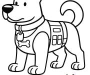 Coloriage Chien de l'arm&eacute;e avec un mod&egrave;le en couleurs