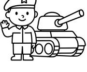 Coloriage Commandant de char d'arm&eacute;e
