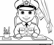 Coloriage Enfant comme commandant militaire