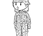 Coloriage Femme de l'arm&eacute;e