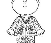 Coloriage et dessins gratuit Gar&ccedil;on en uniforme de l'arm&eacute;e à imprimer