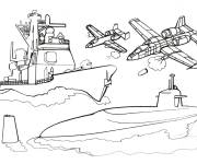 Coloriage Guerre de l'arm&eacute;e de mer