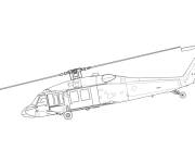 Coloriage H&eacute;licopt&egrave;re Black Hawk &agrave; colori