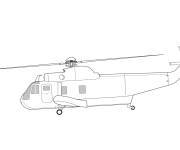 Coloriage et dessins gratuit H&eacute;licopt&egrave;re militaire Sikorsky SH-3 à imprimer