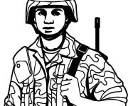 Coloriage Illustration soldat r&eacute;aliste