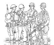 Coloriage Images des soldats r&eacute;aliste