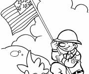 Coloriage Jour 6 des anciens combattants de l'arm&eacute;e am&eacute;ricaines