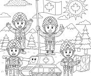 Coloriage L'arm&eacute;e canadienne en maternelle