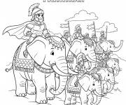 Coloriage L'arm&eacute;e du carthaginois Hannibal Barca