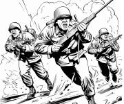 Coloriage L'arm&eacute;e h&eacute;ro&iuml;que