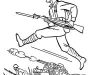 Coloriage L'attaque de l'arm&eacute;e en premi&egrave;re guerre mondiale