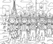 Coloriage La marche de l'arm&eacute;e fran&ccedil;aise