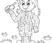 Coloriage et dessins gratuit Madame soldat de l'arm&eacute;e à imprimer