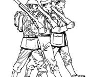 Coloriage Marche de l'arm&eacute;e
