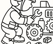 Coloriage M&eacute;canicien de l'arm&eacute;e