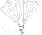 Coloriage Militaire de l'arm&eacute;e en parachute