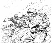 Coloriage Paysage de la guerre entre deux arm&eacute;es