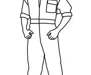 Coloriage Pilote militaire facile