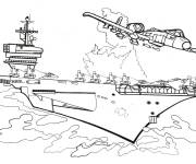 Coloriage Porte-avions de l'arm&eacute;e am&eacute;ricaine