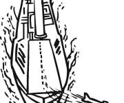 Coloriage Porte-avions de l'arm&eacute;e de mer vu de haut