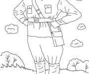 Coloriage et dessins gratuit Portrait d'un soldat de l'arm&eacute;e à imprimer