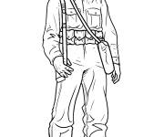 Coloriage Profil du soldat debout