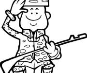 Coloriage et dessins gratuit Salutation militaire pour enfants à imprimer
