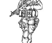 Coloriage et dessins gratuit Soldat d'&eacute;lite de l'arm&eacute;e à imprimer