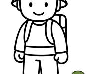 Coloriage Soldat de l'arm&eacute;e avec un mod&egrave;le en couleurs