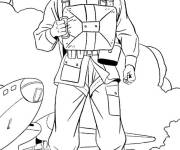 Coloriage Soldat de l'arm&eacute;e de terre