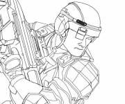 Coloriage Soldat de l'arm&eacute;e futuristique
