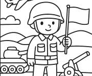 Coloriage Soldat de l'arm&eacute;e mignon