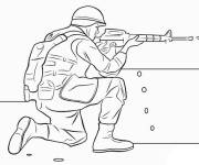 Coloriage et dessins gratuit Soldat en tirant le cartouche à imprimer