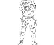 Coloriage Soldat militaire de jeu video