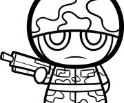 Coloriage Soldat style cartoon