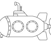 Coloriage Sous-marin militaire en &eacute;moji