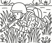 Coloriage Tireur d'&eacute;lite de l'arm&eacute;e en action