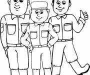 Coloriage et dessins gratuit Trois officiers de l'arm&eacute;e à imprimer